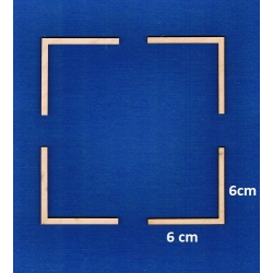 SKLEJKA #3mm Narożnik 6x6cm  / komplet 4 narożników ze sklejki  / 0444 / narożnik ze sklejki